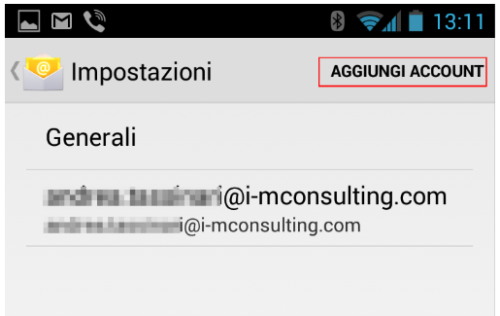 Configurazione posta elettronica per Android