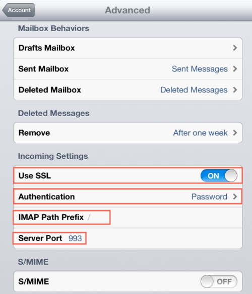 Configurazione posta elettronica iPad iPhone
