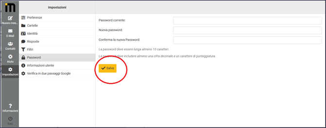 cambio password 10